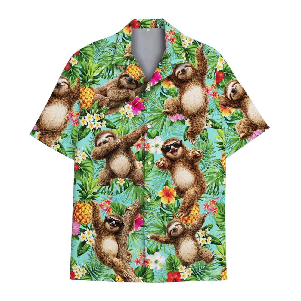 Funny Sloth Tropical Hawaiian Shirt For Men Women, Sloth Hawaiian Shirts HE0548