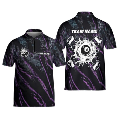 Custom 8 Ball Jersey For Men, Custom Break 8 Ball Billiard Team Shirts BIZ0175