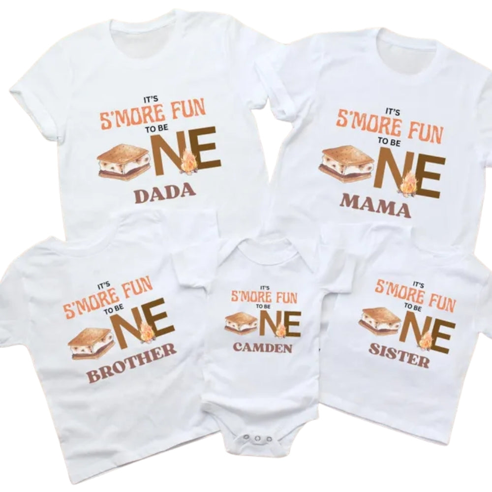 It's S'more Fun To Be One Custom Matching Family 1st Birthday T Shirts, Custom First Birthday Shirts For Family ET0240
