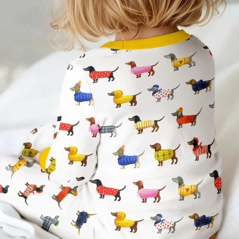 Dachshund Dog Baby Convertible Zipper Romper, Dachshund Convertible Romper For Baby BB0667