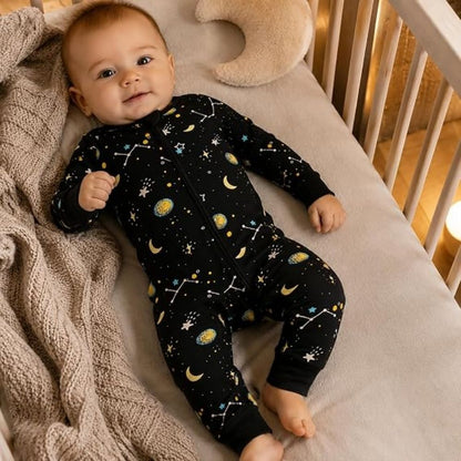 Night Sky Black Baby Romper Convertible Zippy, Space Baby Convertible Romper BB0384
