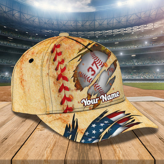 3D Classic Cap Baseball Personalized Name Cap 4 Lasfour CA0605