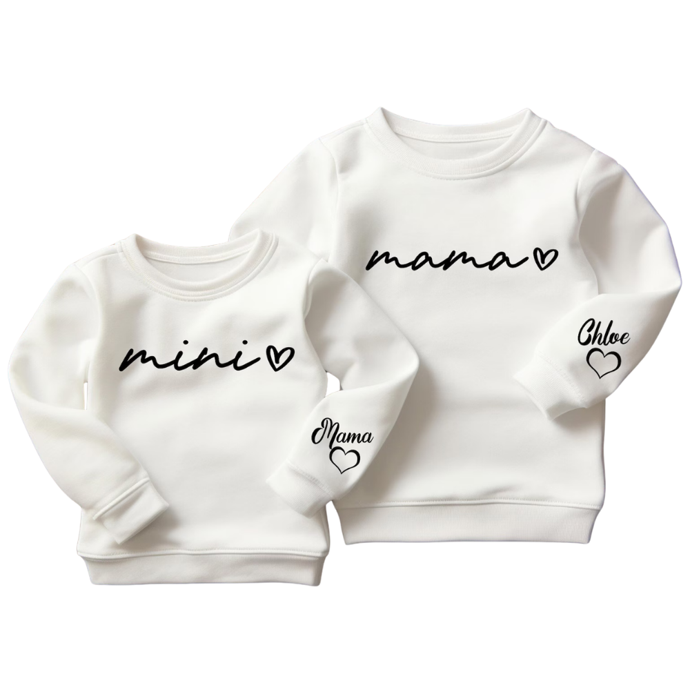 Personalized Mini And Mama Matching Sweatshirt, Custom Mother And Child Sweatshirts ET1497