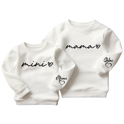 Personalized Mini And Mama Matching Sweatshirt, Custom Mother And Child Sweatshirts ET1497