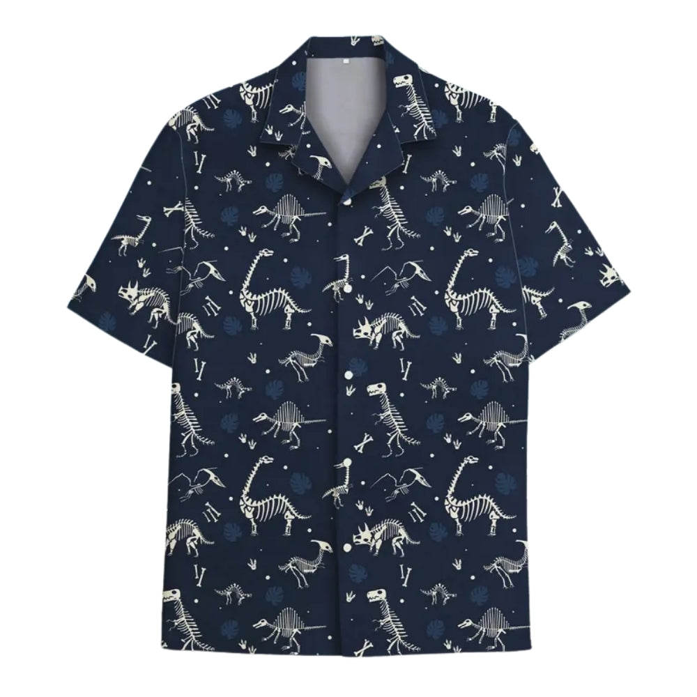 Dinosaur Skeleton Hawaiian Shirt For Mens, Skull Dinosaur Hawaiian Shirts HE0024