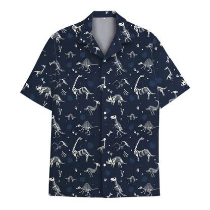 Dinosaur Skeleton Hawaiian Shirt For Mens, Skull Dinosaur Hawaiian Shirts HE0024
