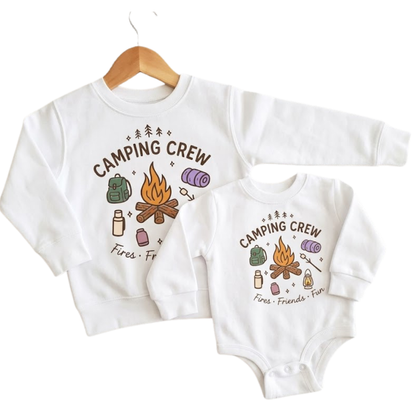 Camping Crew Matching Cousin Sweatshirt Fires Friends Fun, Camp Vacation Family Sweatshirts ET1577