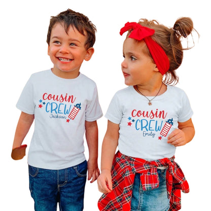 Personalized Cousin Crew 4th Of July Matching T Shirts, Custom Name Fourth Of July Matching Shirt For Cousin ET0789
