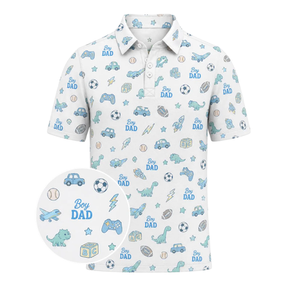 Girl Dad Golf Men's Polo Shirt For Father Day, Dad Son Daughter Golf Shirts GE0516