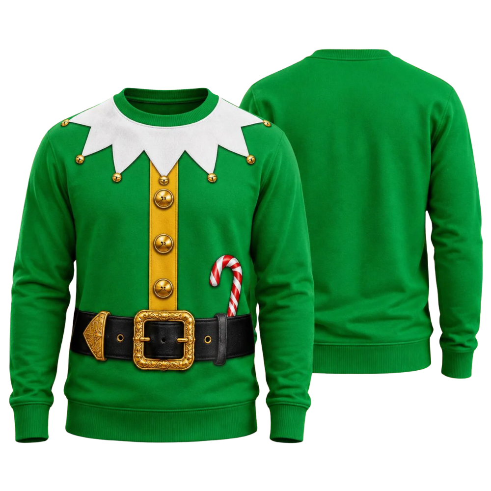Elf Costume Green 3D Sweatshirt For Christmas, Elf Xmas Sweatshirt For Men Women 2D1290