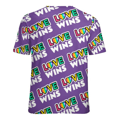 Pride Lgbtq Love Wins Rainbow Purple Short Sleeve Shirt Women Plus Size Blouse Tunics Tops LO0912