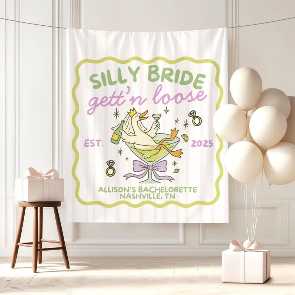 Silly Bride Getting Loose Custom Bachelorette Party Banner, Custom Goose Bachelorette Sign WD0520