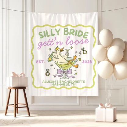 Silly Bride Getting Loose Custom Bachelorette Party Banner, Custom Goose Bachelorette Sign WD0520
