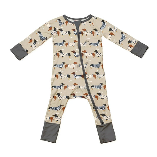 Weenie Dachshund Baby Convertible Zippy Romper, Dachshund Dog Baby Romper Convertible BB0668