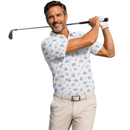 Girl Dad Golf Men's Polo Shirt For Father Day, Dad Son Daughter Golf Shirts GE0516