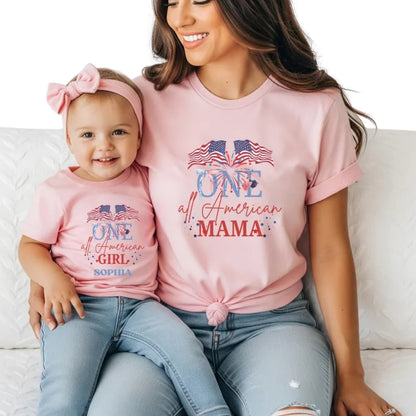 One All American Custom 1st Birthday Matching Family 4th Of July T Shirts, Custom Fourth Of July Birthday Family Shirts ET0676