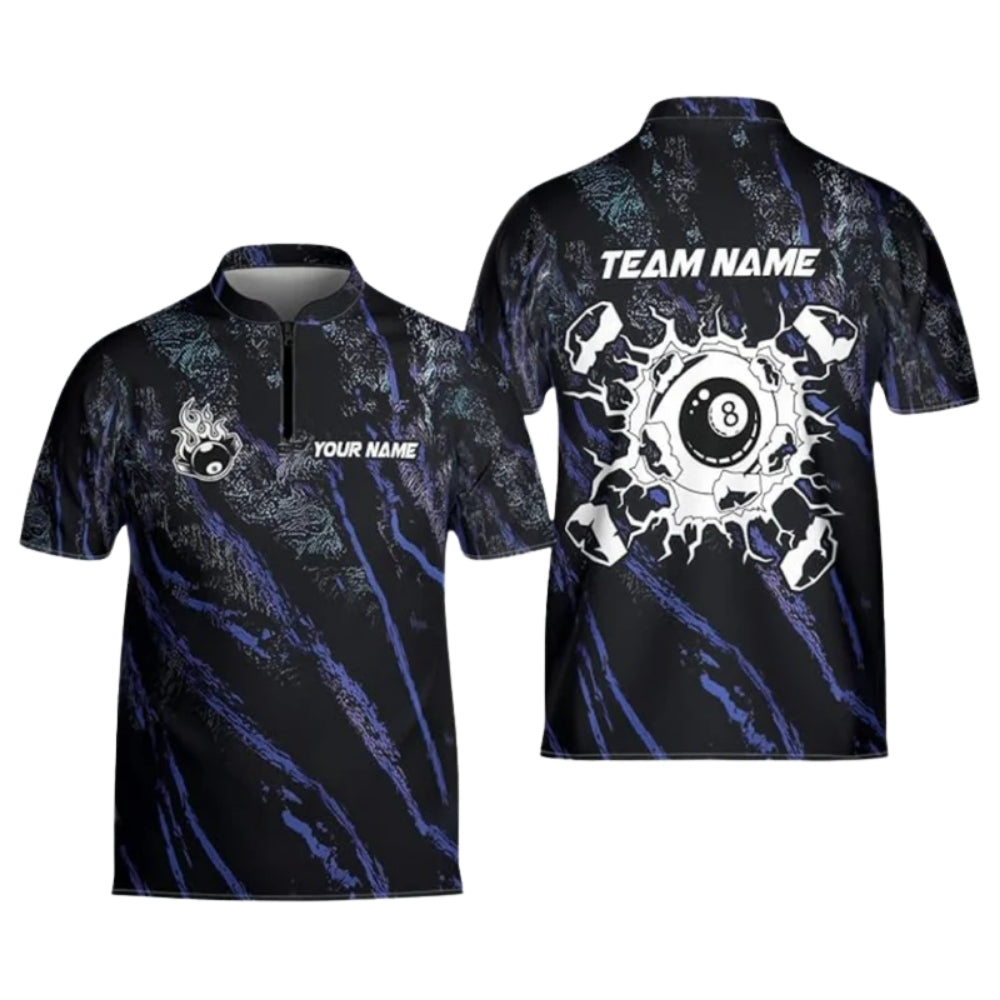 Custom 8 Ball Jersey For Men, Custom Break 8 Ball Billiard Team Shirts BIZ0175
