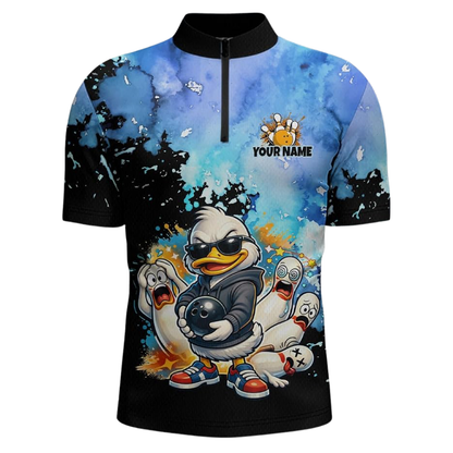 Custom Cool Duck Bowling Jersey Shirt For Men, Custom Funny Duck Bowling Team Shirts BZ0535