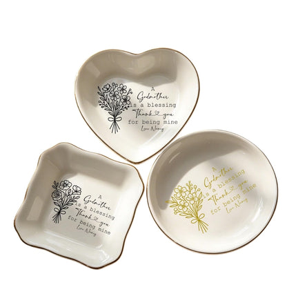 A Godmother Is A Blessing Custom Wedding Jewelry Dish, Personalized Godmother Ring Dish From Bride WD0308