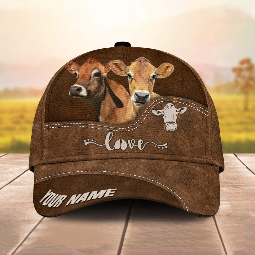Jersey Love Leather Pattern Customized Name Cap CA0124