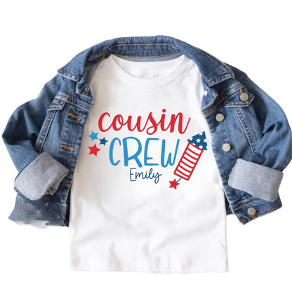 Personalized Cousin Crew 4th Of July Matching T Shirts, Custom Name Fourth Of July Matching Shirt For Cousin ET0789