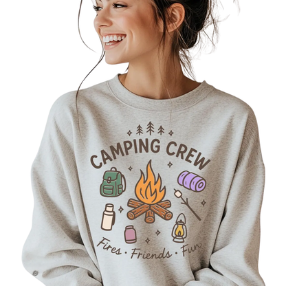 Camping Crew Matching Cousin Sweatshirt Fires Friends Fun, Camp Vacation Family Sweatshirts ET1577
