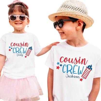 Personalized Cousin Crew 4th Of July Matching T Shirts, Custom Name Fourth Of July Matching Shirt For Cousin ET0789