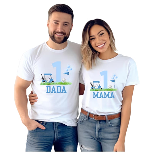 Custom Golf Matching First Birthday Family T Shirts, Custom 1st Birthday Family Shirts ET0241