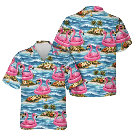 Flamingo Tropical Beach Hawaiian Shirt For Men Women, Flamingo Hawaiian Shirts HE0433