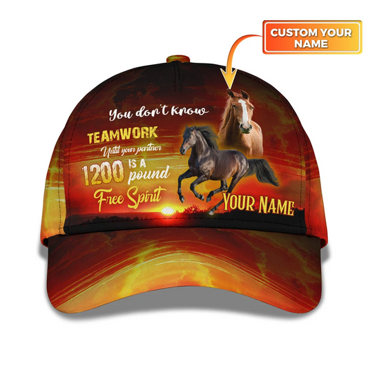 3D Soft Fabric Baseball Custom Name Hat Just a Girl Who Loves Horse for Women CA0371