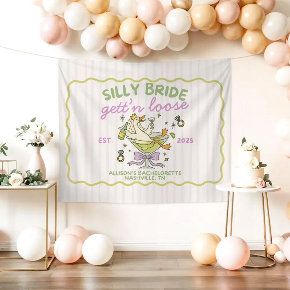 Silly Bride Getting Loose Custom Bachelorette Party Banner, Custom Goose Bachelorette Sign WD0520