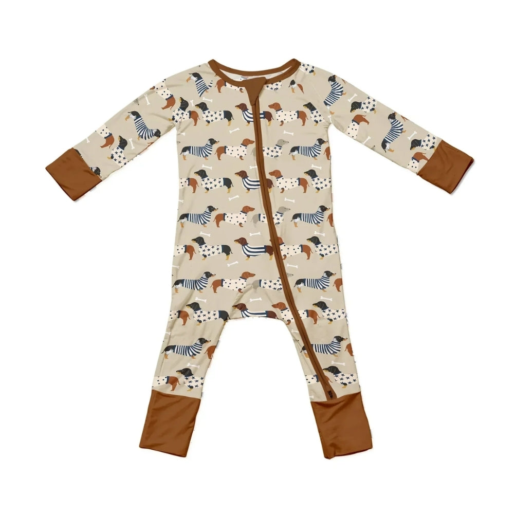 Weenie Dachshund Baby Convertible Zippy Romper, Dachshund Dog Baby Romper Convertible BB0668