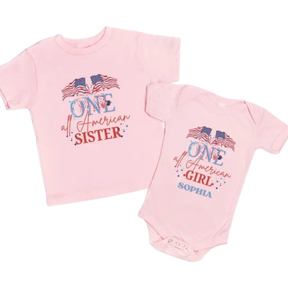 One All American Custom 1st Birthday Matching Family 4th Of July T Shirts, Custom Fourth Of July Birthday Family Shirts ET0676
