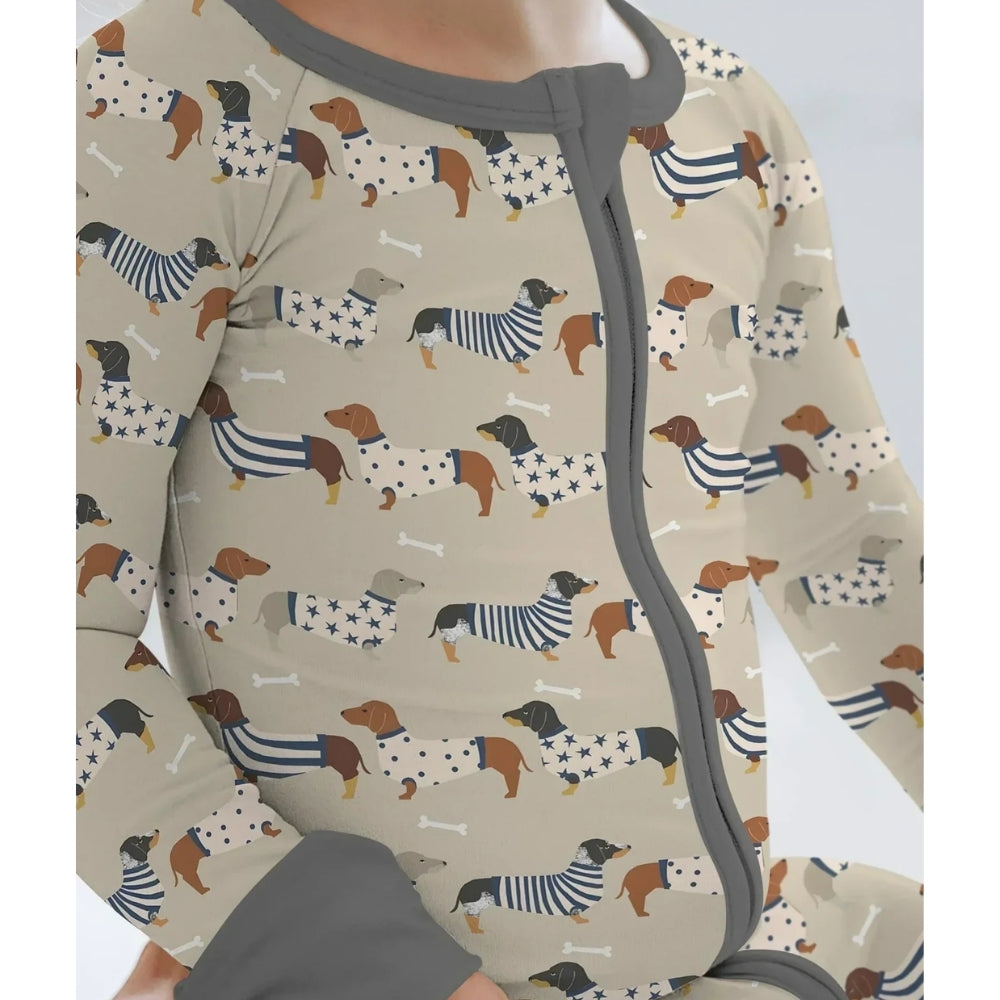 Weenie Dachshund Baby Convertible Zippy Romper, Dachshund Dog Baby Romper Convertible BB0668