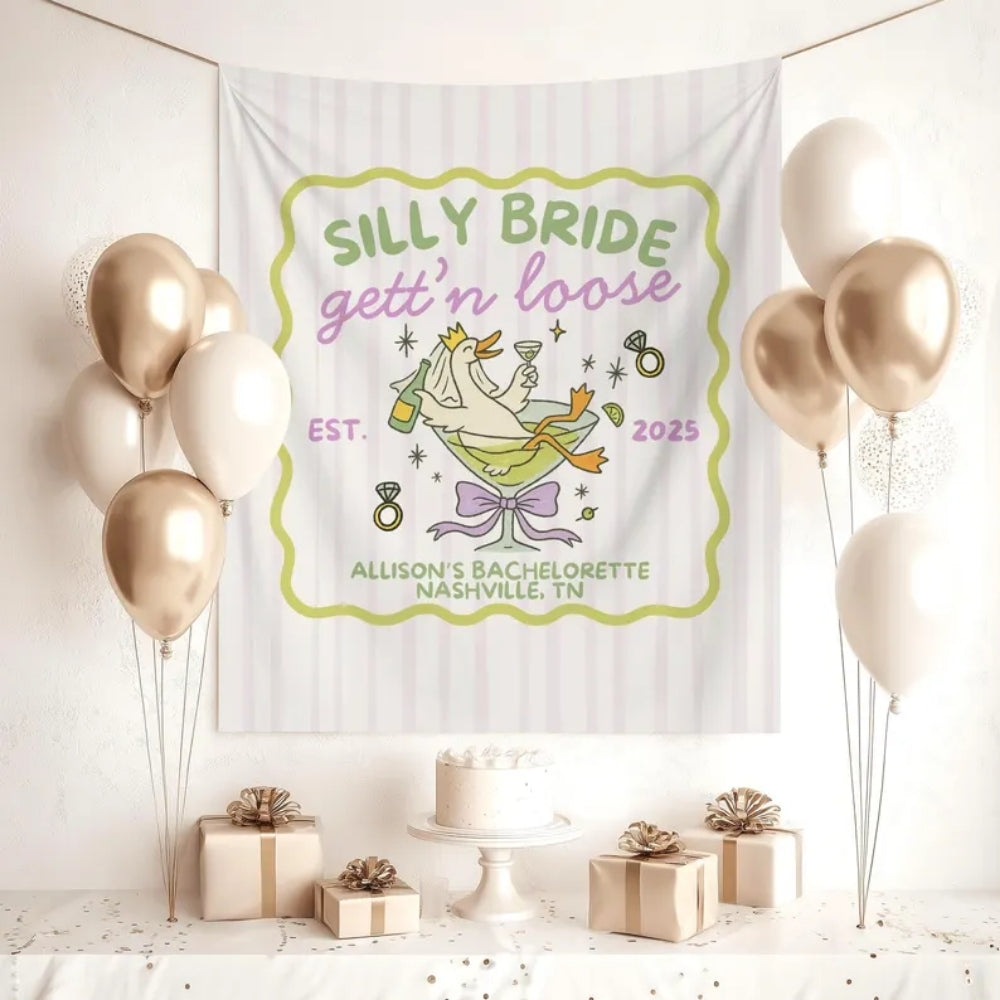 Silly Bride Getting Loose Custom Bachelorette Party Banner, Custom Goose Bachelorette Sign WD0520