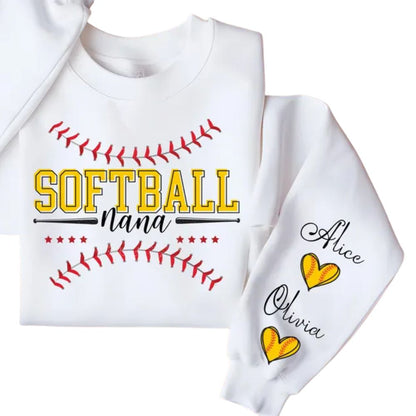 Custom Softball Nana Sweatshirt, Custom Softball Sweatshirt For Grandma 2D0836