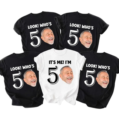 It's Me I'm Fifty Custom Face Matching Family Birthday T Shirts, Custom Photo 50th Birthday Family Shirts ET0378