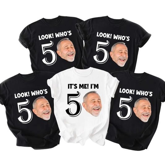 It's Me I'm Fifty Custom Face Matching Family Birthday T Shirts, Custom Photo 50th Birthday Family Shirts ET0378