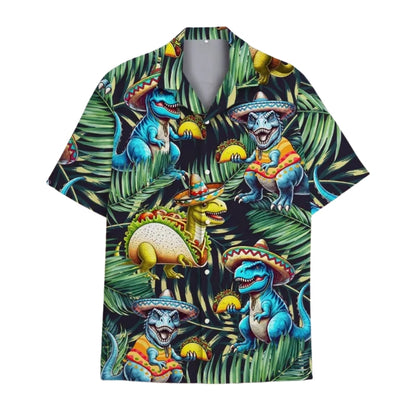 Taco Dinosaur Tropical Hawaiian Shirt For Men Women, Dinosaur Mexico Hawaiian Shirts HE0025