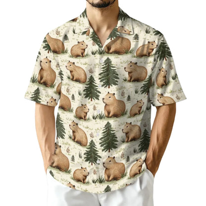 Tropical Capybara Hawaian Shirt For Men Women, Capybara Lover Hawaiian Shirts HE0513