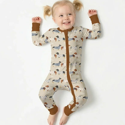 Weenie Dachshund Baby Convertible Zippy Romper, Dachshund Dog Baby Romper Convertible BB0668