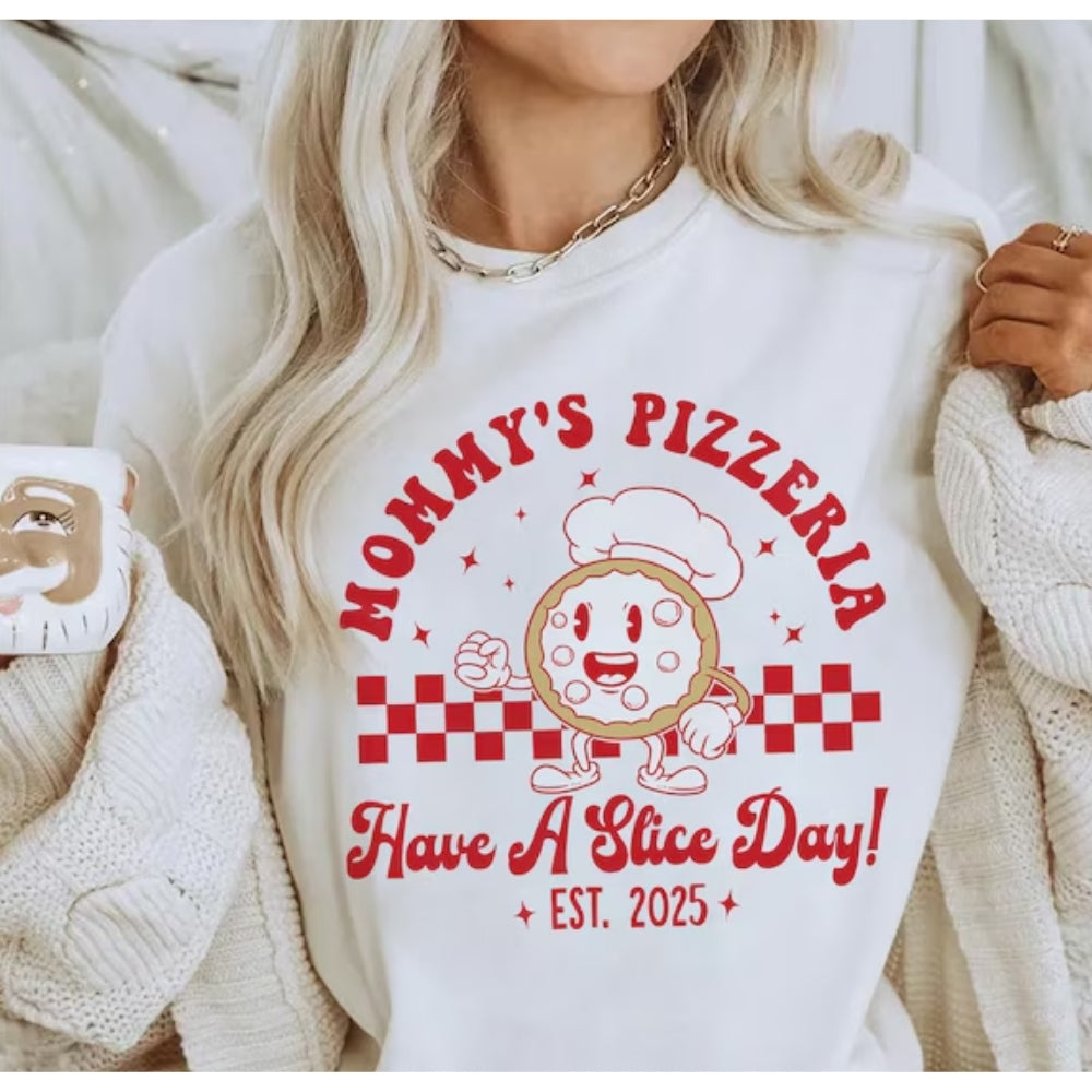 Custom Retro Pizzeria Matching Family T Shirts, Custom Cute Family Matching Shirt for Pizza Lovers ET0080