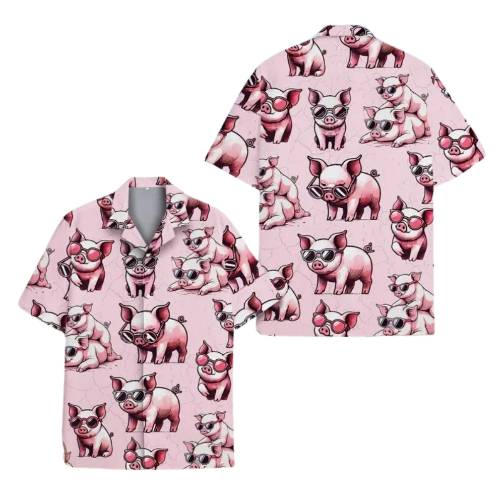 Pink Pigs Hawaiian Shirts Women Men, Pigs Lover Hawaiian Shirts HE0026