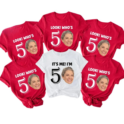 It's Me I'm Fifty Custom Face Matching Family Birthday T Shirts, Custom Photo 50th Birthday Family Shirts ET0378
