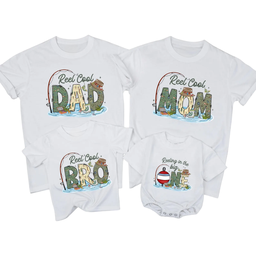 Reeling In The Big One First Birthday Family Matching T Shirt, Fishing 1st Birthday Family Shirts ET1519