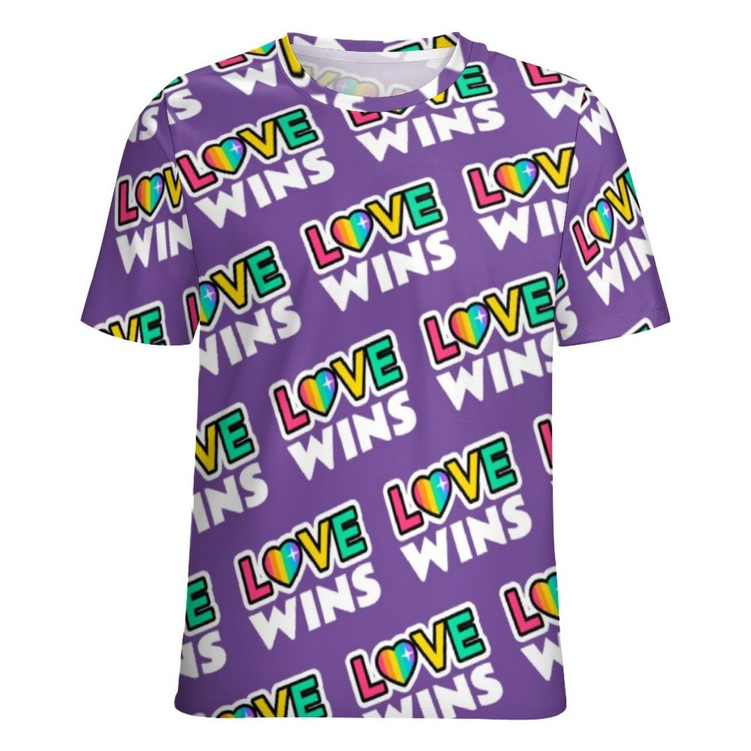 Pride Lgbtq Love Wins Rainbow Purple Short Sleeve Shirt Women Plus Size Blouse Tunics Tops LO0912