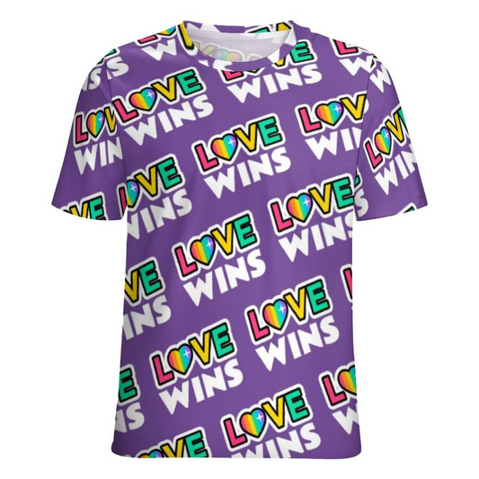 Pride Lgbtq Love Wins Rainbow Purple Short Sleeve Shirt Women Plus Size Blouse Tunics Tops LO0912