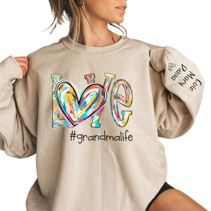 Custom Love Grandmalife Tie Dye Sweatshirt, Custom Grandma Sweatshirt 2D0236