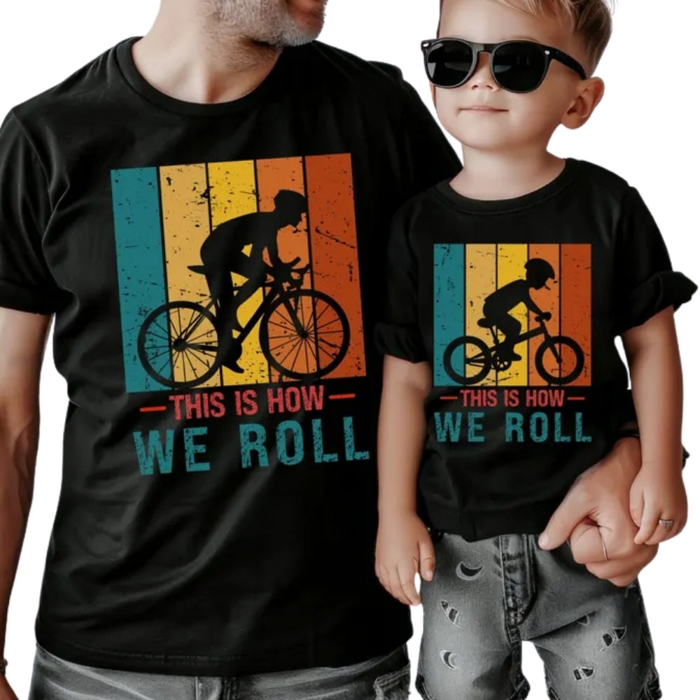 This Is How We Roll Matching Retro Cycling Dad And Son T Shirt Father Day, Cycling Matching Shirts For Family ET0677