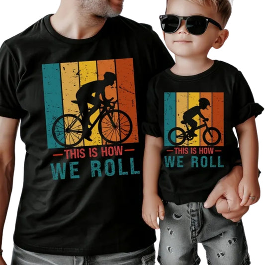 This Is How We Roll Matching Retro Cycling Dad And Son T Shirt Father Day, Cycling Matching Shirts For Family ET0677